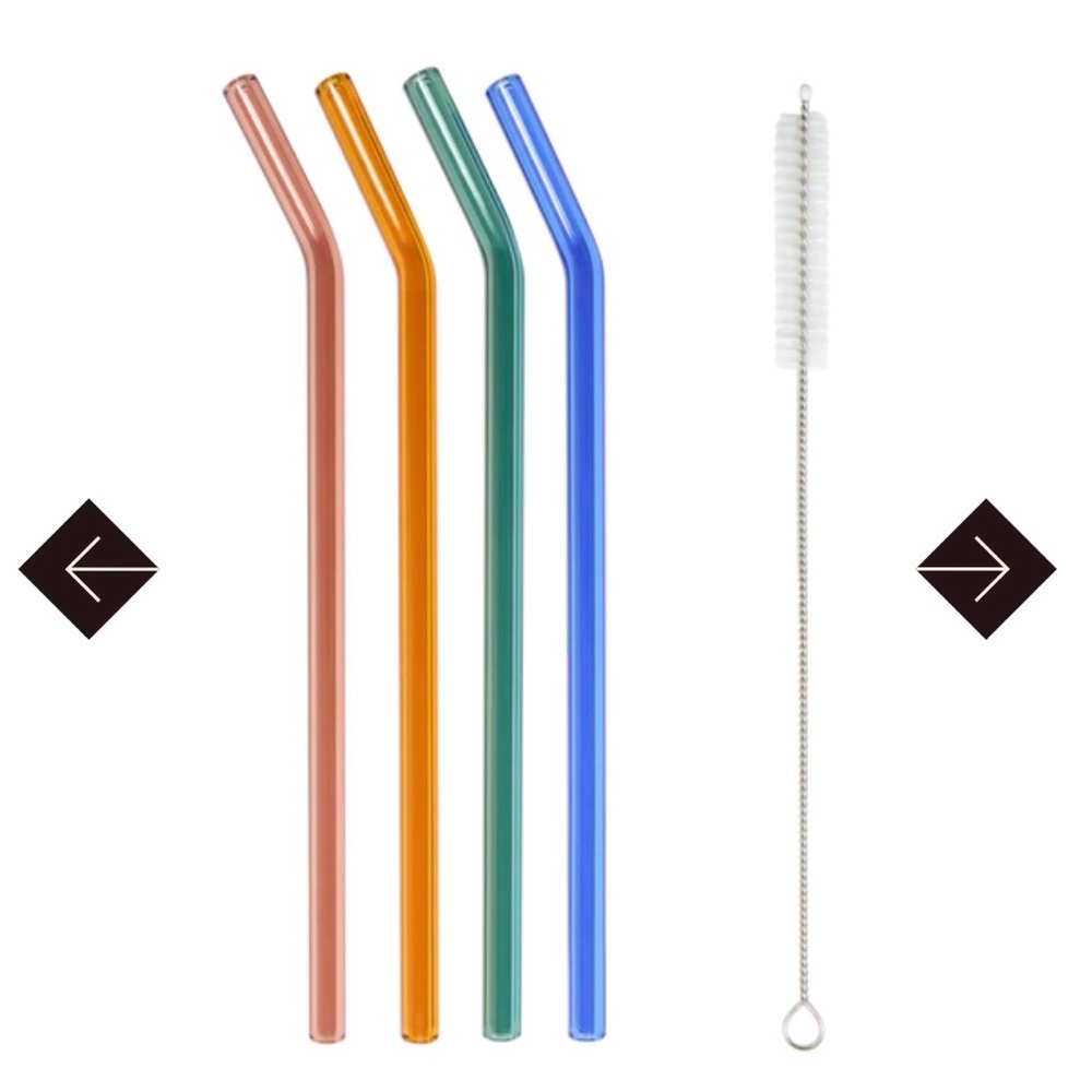 Colorful Reusable Glass Straws Set with Cleaning Brush-Khen